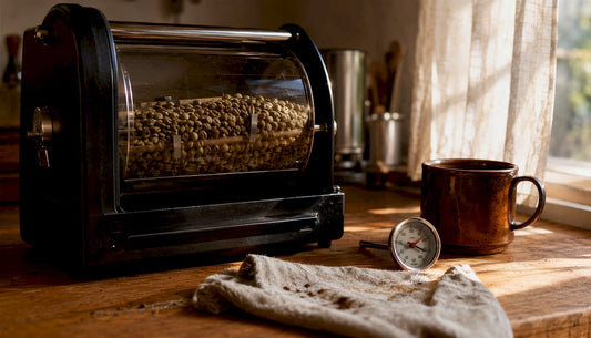 Home kitchen rotisserie drum roasting coffee beans