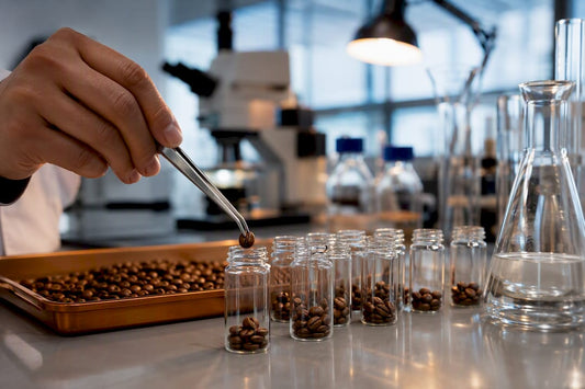 Coffee beans prepared for residue testing