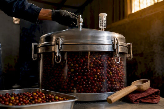 Sealed tank used for anaerobic coffee fermentation